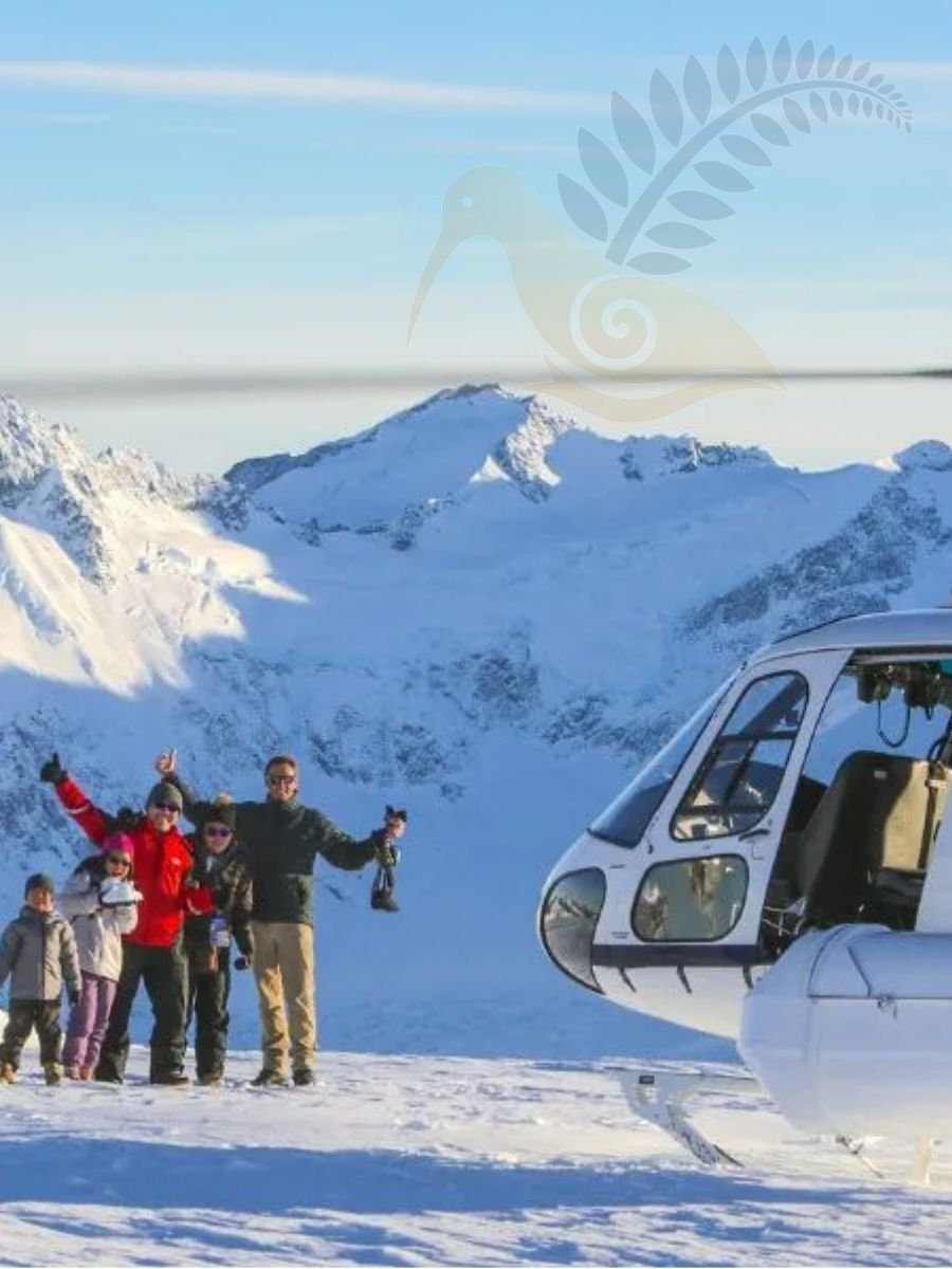 Helicopter over Southern Alps New Zealand